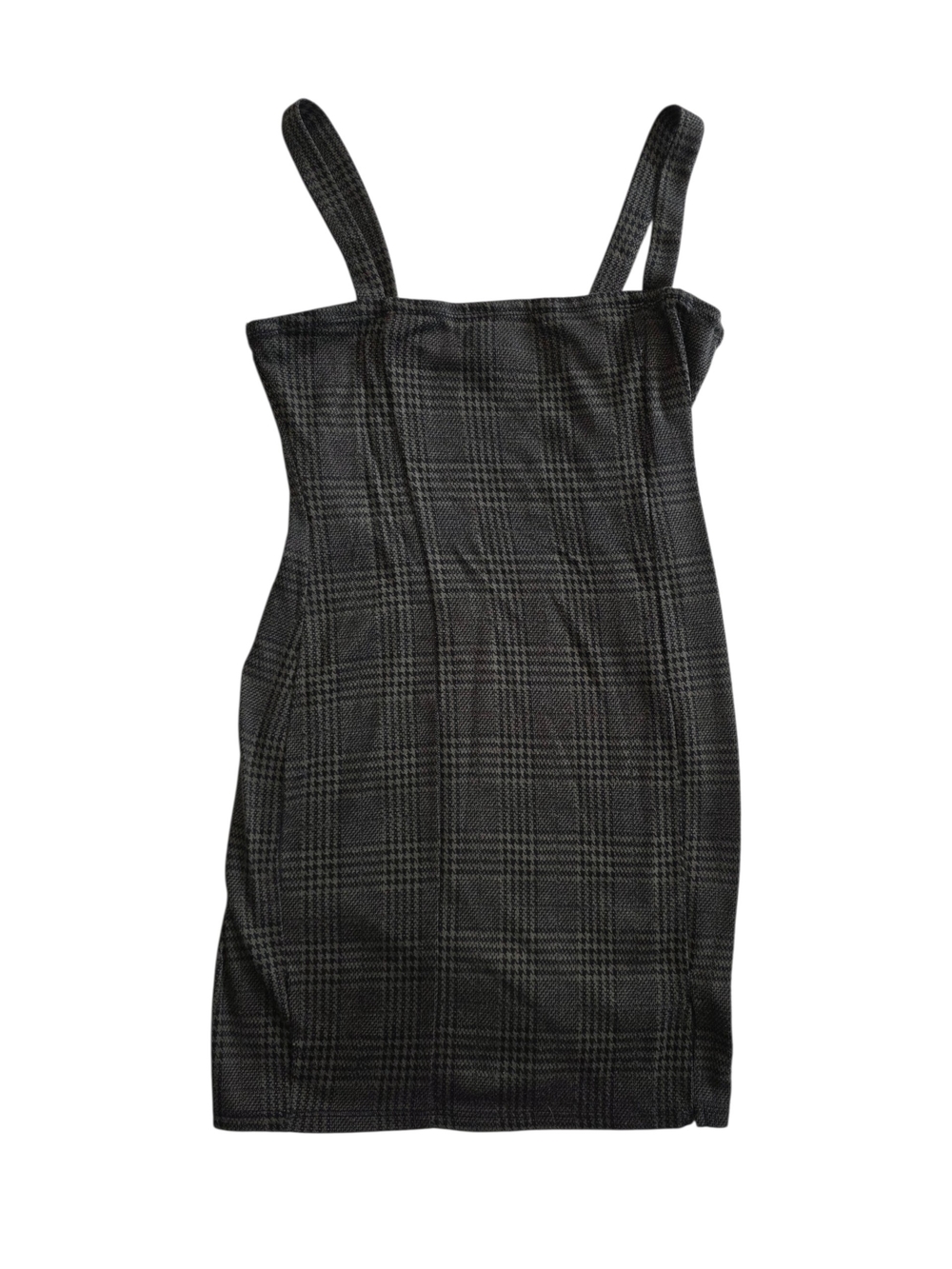 Heart & Hips Gray Plaid Strap Mini Dress
